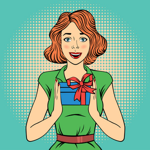 礼物的幸福女人图片