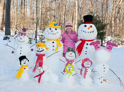 绚丽多彩雪人装扮图片