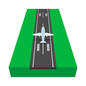 飞机跑道上的飞机卡通图标图片