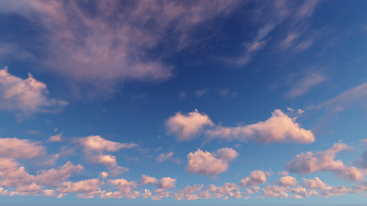 多云的蓝色天空抽象背景，3d 图