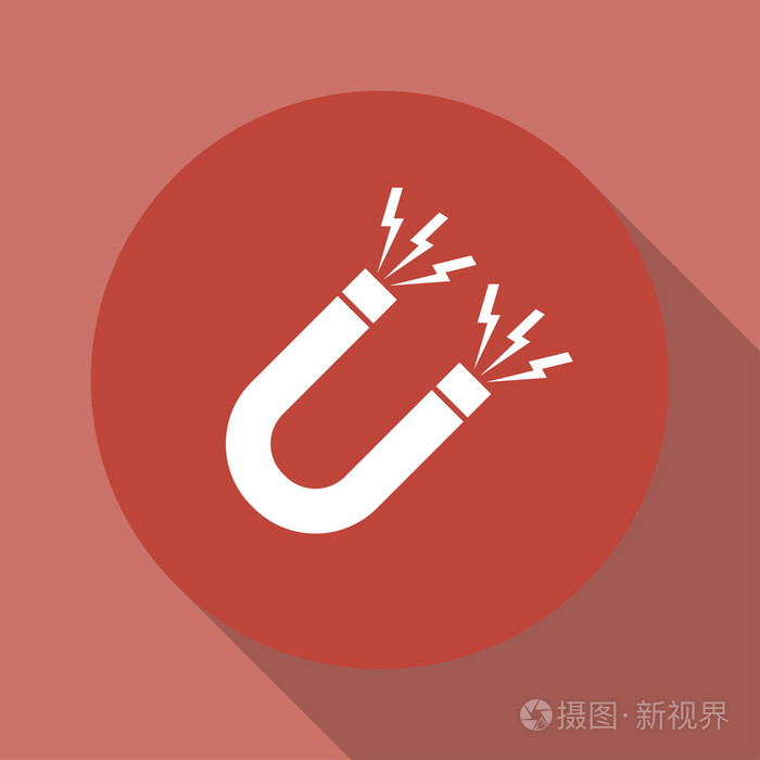 磁铁的符号平面设计风格