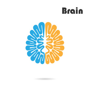 创造性的大脑抽象矢量 logo 设计模板。公司 b