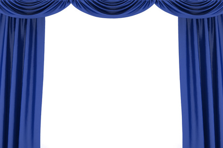 丝绸幕布蓝色的丝绸舞台幕布在剧院照片