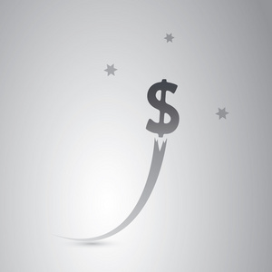 美元的上升星座经济增长或业务概念设计