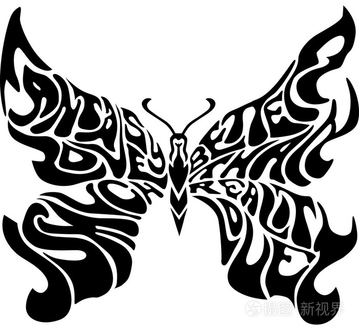 蝴蝶抽象艺术设计植物载体