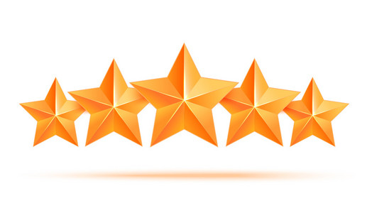 五个 3d 的金色星星溢价.最好的奖励照片