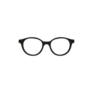 时尚眼镜简单的黑色矢量图标