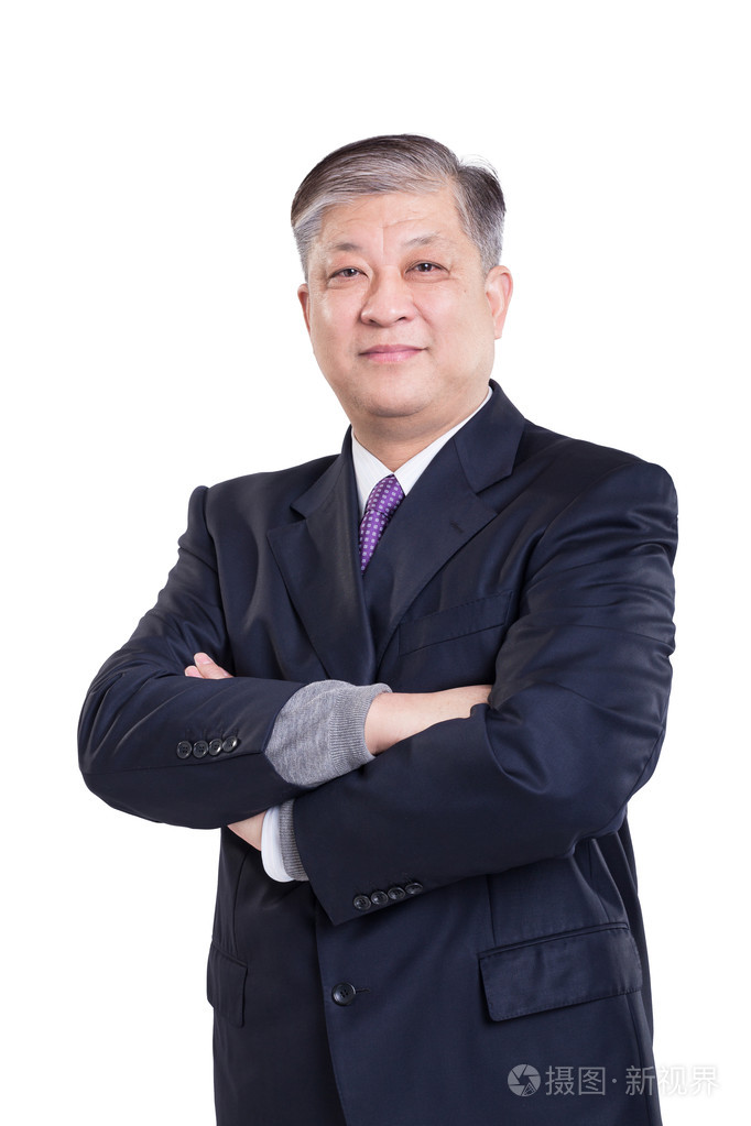 穿黑西装的老亚洲商人照片-正版商用图片1m2w5j-摄图新视界