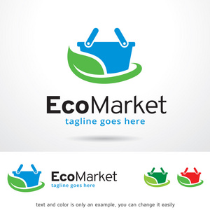 生态市场标志模板设计矢量