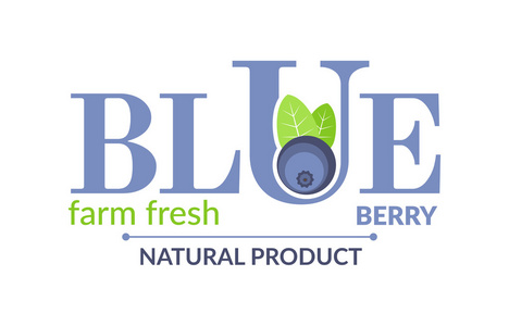 蓝莓 logo 设计理念.森林水果创意符号模板.
