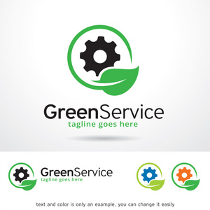 绿色服务标志模板设计矢量