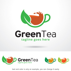 绿茶徽标模板设计矢量