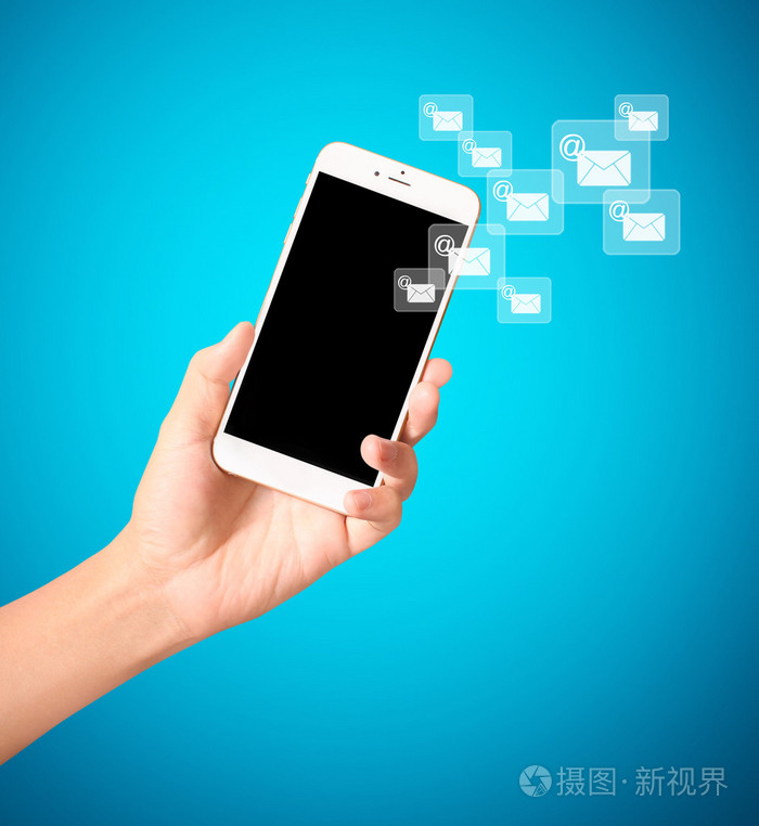 在一只手触摸屏智能手机