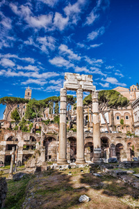 在罗马，意大利的著名的罗马废墟