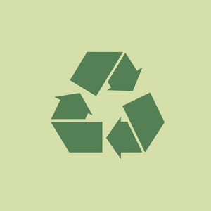 绿色回收标志或图标