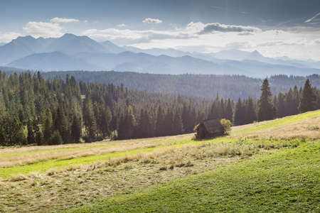 从徒步越过 tatra 山脉的景色。波兰。欧洲