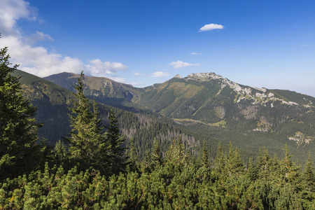 从徒步越过 tatra 山脉的景色。波兰。欧洲