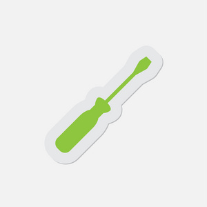 简单的绿色图标螺丝刀