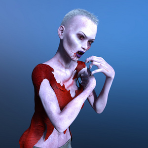女人僵尸一个女僵尸 3d cg 渲染照片