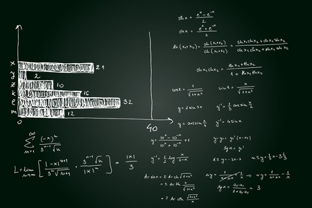 数学公式和图表速写矢量图