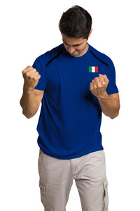 意大利球迷庆祝在白色背景