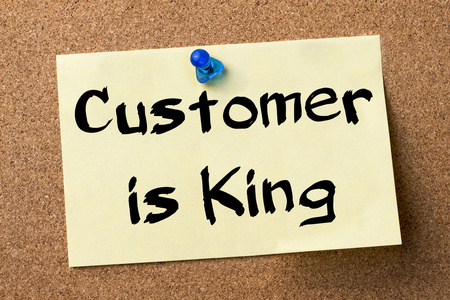 顾客就是上帝 — — 不干胶标签固定在公告板上照片