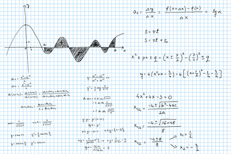 数学公式和图表速写矢量图