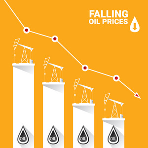 石油价格下调图图。矢量