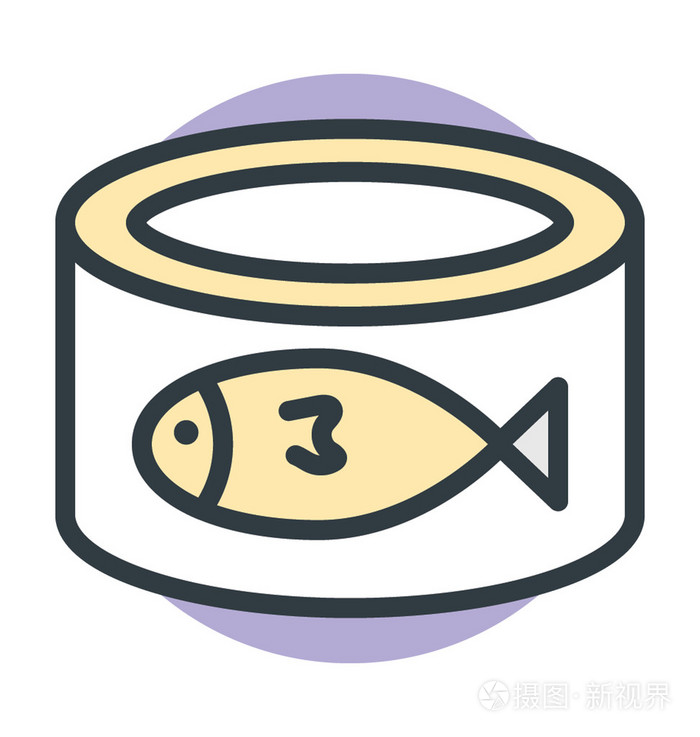 鱼罐头的矢量图标插画-正版商用图片1m3pzt-摄图新视界