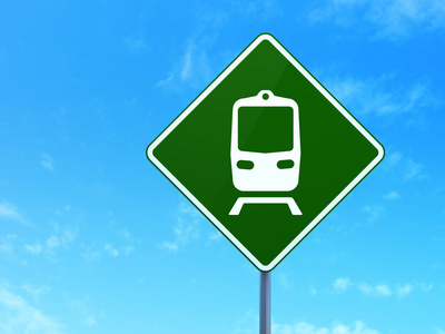 旅游概念 火车上道路标志背景