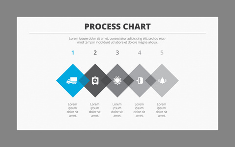 五个步骤过程菱形图
