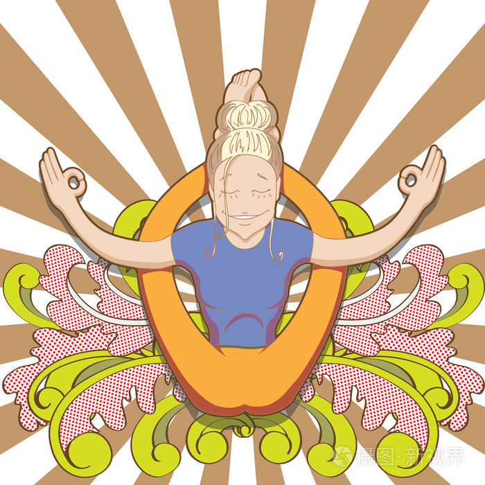 美丽的女人在瑜伽构成头倒立