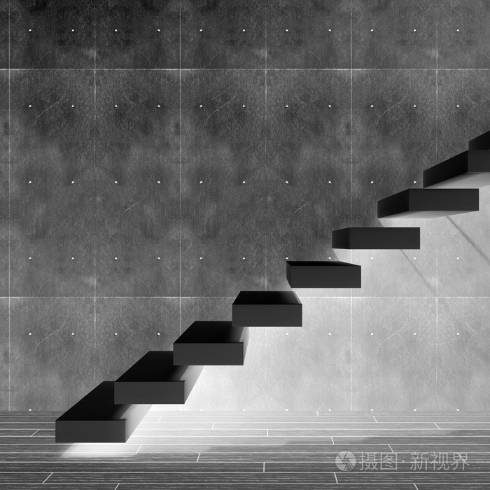黑色的混凝土楼梯