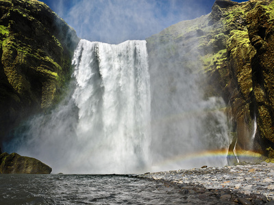 冰岛的美丽瀑布