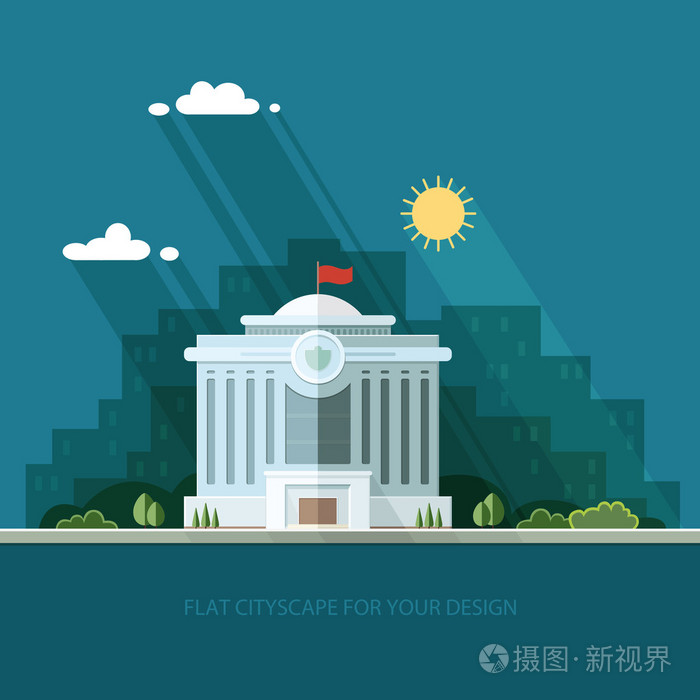 城市景观.市政建设,市政厅,政府,t插画-正版商用图片1m467h-摄图新视