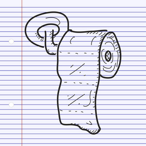 简便的涂鸦的一卷厕纸