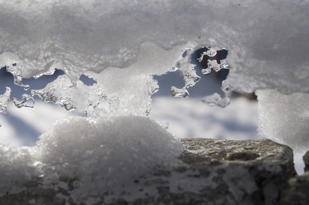 背景雪冰融化雪花, 一个冰盒