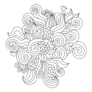 手工绘制的黑色和白色 zentangle 元