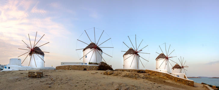 基克拉泽斯，希腊米克诺斯岛上的传统希腊风车