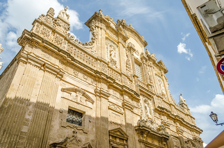 请大教堂的加里波利，意大利巴洛克风格的正面