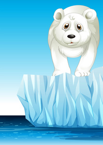 北极熊站在冰上