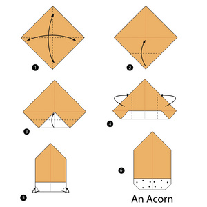 一步一步的说明如何折纸橡子