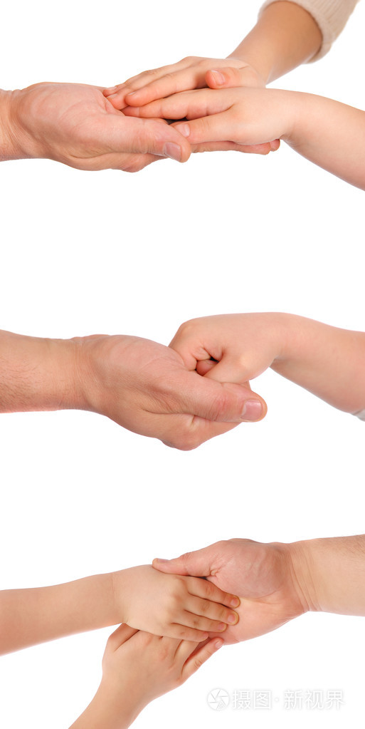 在可靠的儿童手掌芒手