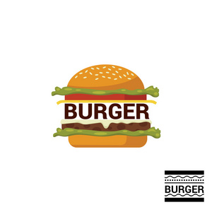 汉堡包店图标标志设计