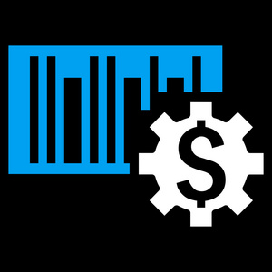 条形码价格安装平面矢量图标图片