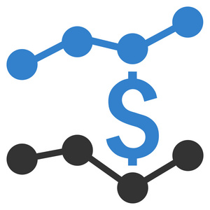 金融市场的趋势平面矢量图标