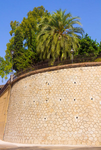 西班牙马拉加Alcazaba宫的著名外墙