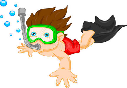 潜水的序列浮潜男孩照片