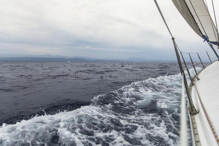 地平线 浪漫的 极端 海的 桅杆 航行 甲板 海景 比赛