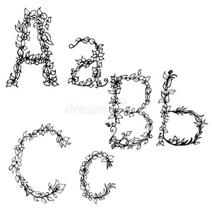 草图样式的字母表字母abc